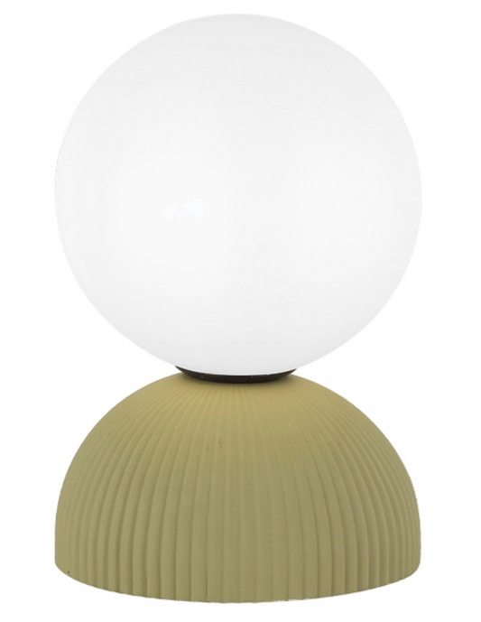 ZAM Olive Green Clay & Opal Glass Table Lamp - ID 14053