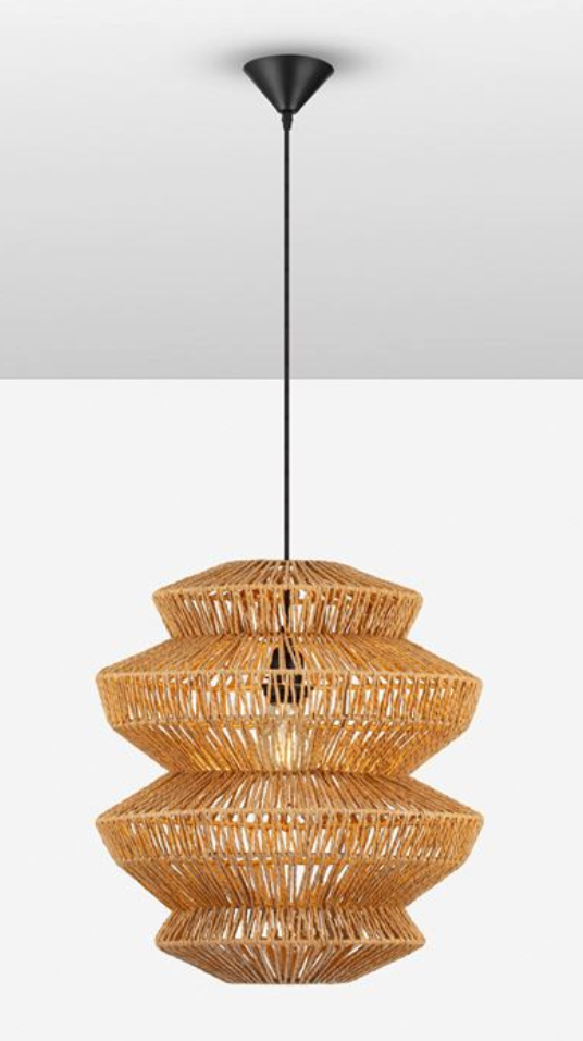 NL ID 14061 rope mesh pendant natural finish medium