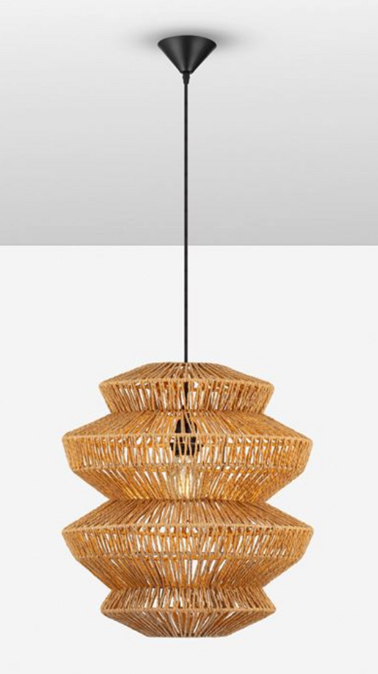 NL ID 14061 rope mesh pendant natural finish medium