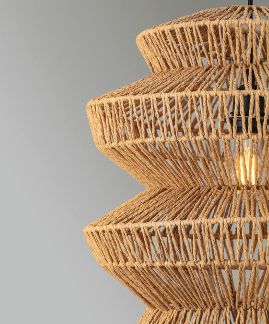 NL ID 14061 rope mesh pendant natural finish medium