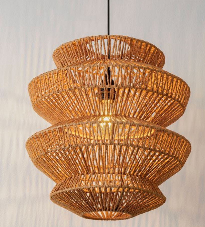 NL ID 14061 rope mesh pendant natural finish medium