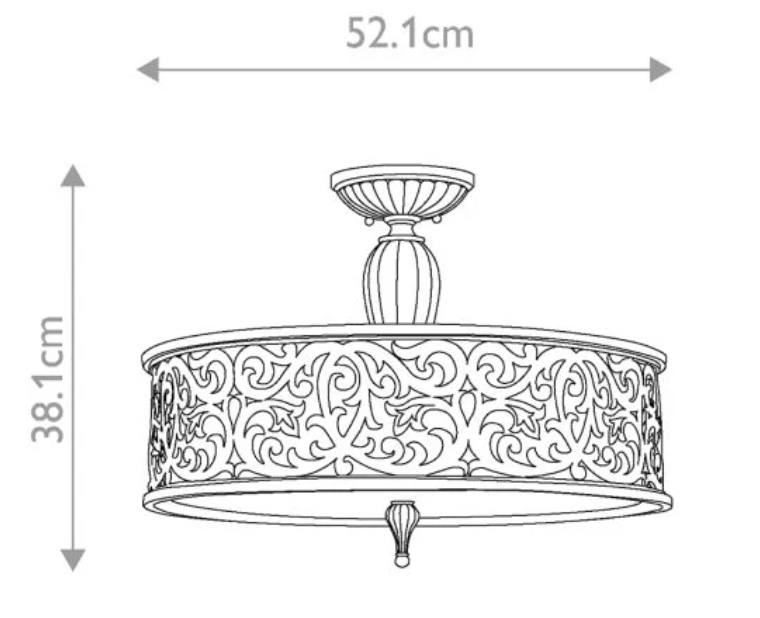 Westminster Brushed Champagne Semi-Flush Light - ID 7244