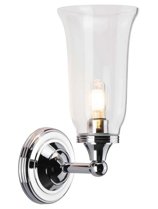 Plumpton Polished Chrome IP44 Bathroom Wall Light - ID 3208