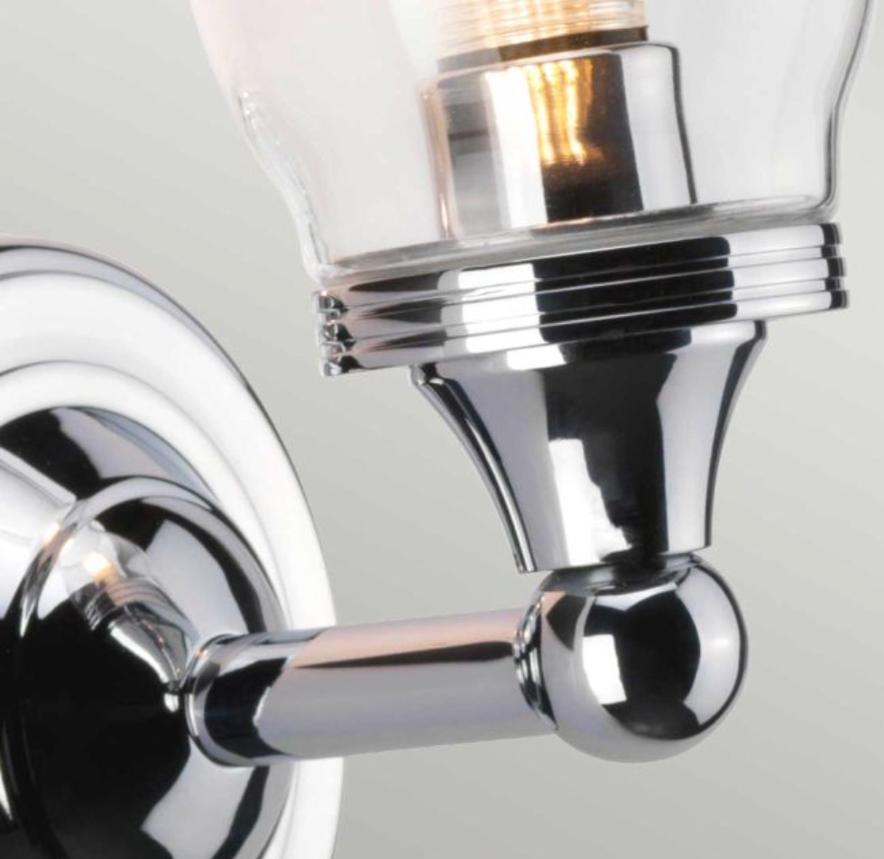 Plumpton Polished Chrome IP44 Bathroom Wall Light - ID 3208