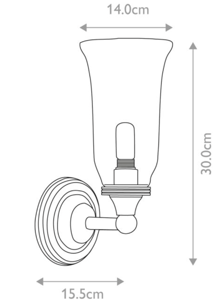 Plumpton Polished Chrome IP44 Bathroom Wall Light - ID 3208