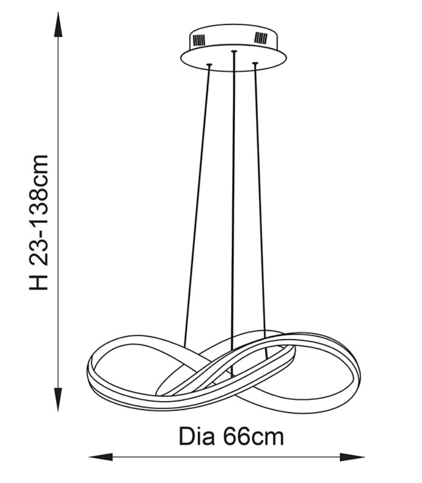 MBL Ari polished chrome curved LED pendant - ID 14093