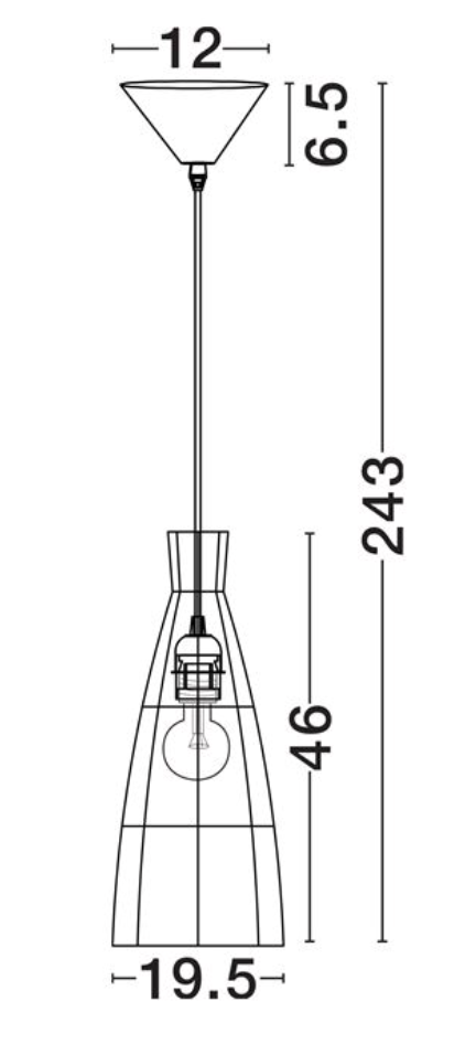 NL Relo rattan mesh pendant natural finish, black conical ceiling canopy & black cable