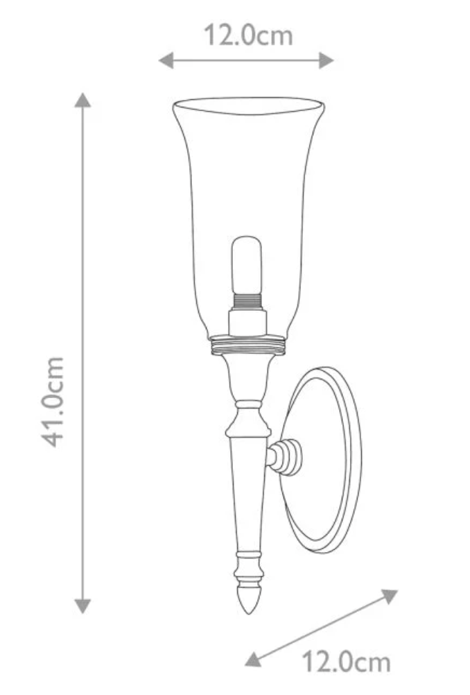 Dulwich Bathroom Single Wall Light Polished Nickel - ID 3218
