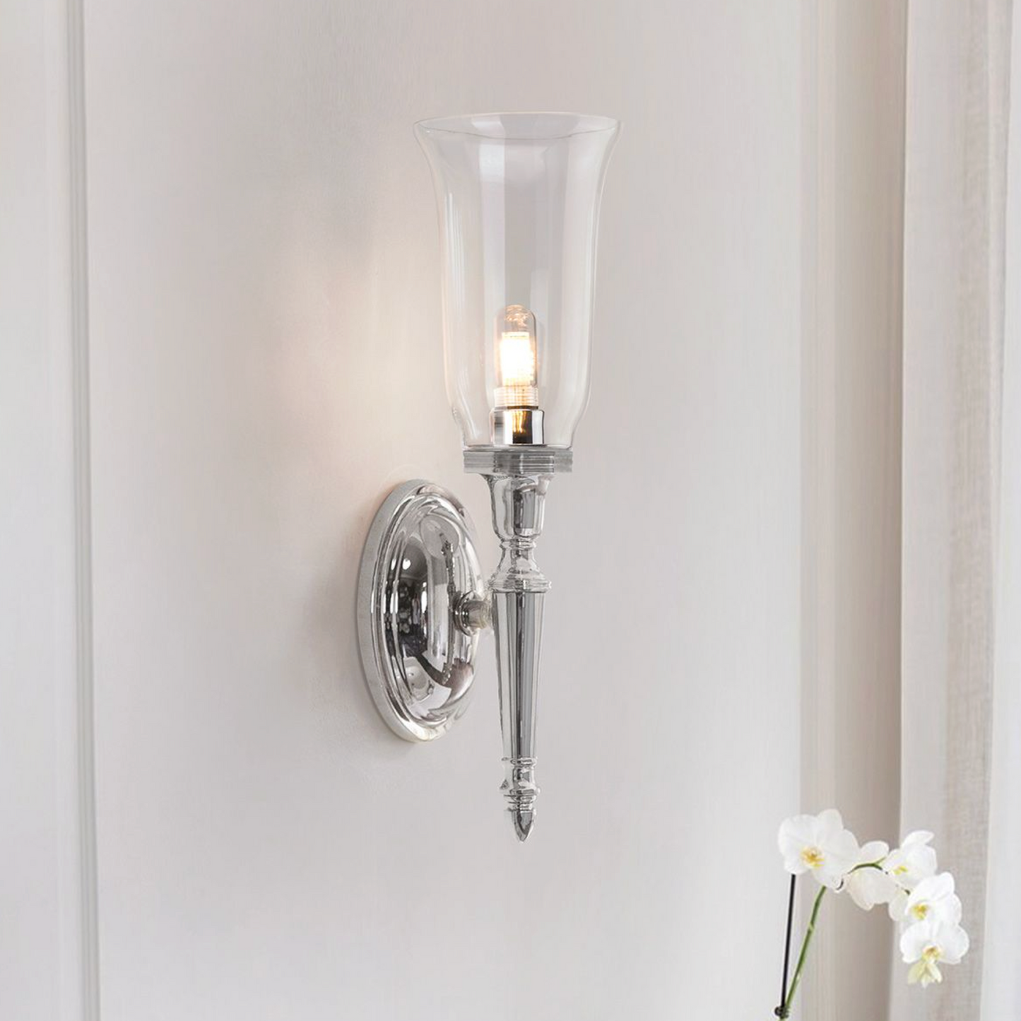 Dulwich Bathroom Single Wall Light Polished Chrome - ID 3217