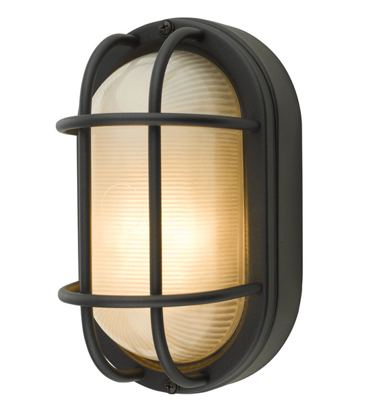 LEN Oval Outdoor Wall Light Matt Black IP44 - ID 11964