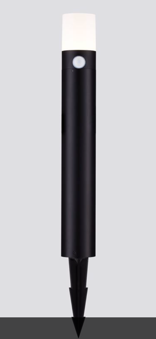 NL Outdoor IP65 Sandy Black Bollard Light with PIR Sensor - ID 12543-V2