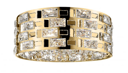 DIR Gold & Crystal 5 x G9 38cm Diameter Flush Ceiling Light - ID 14307
