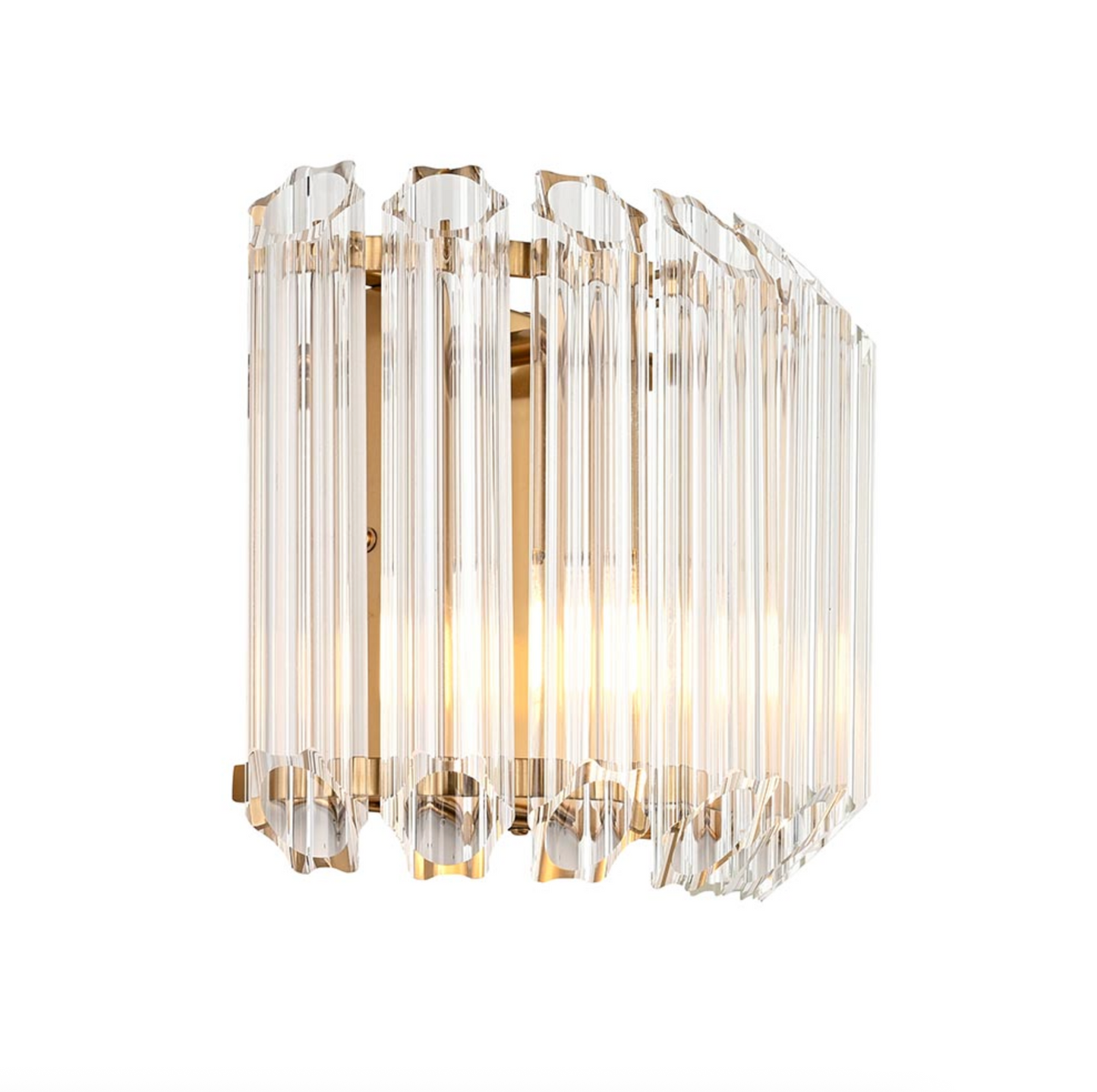 MBL brushed brass & angled cut glass wall light - ID 14385