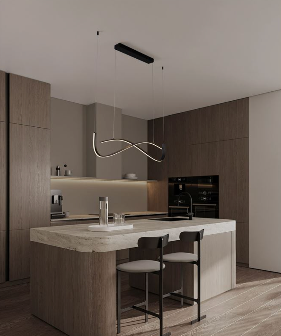 NL Sandy Black Wave LED Pendant 104cm - ID 14411