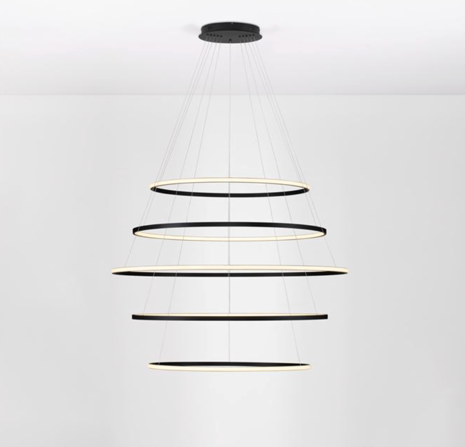 NL Sandy Black 5 Ring Multi Pendant - ID 14415
