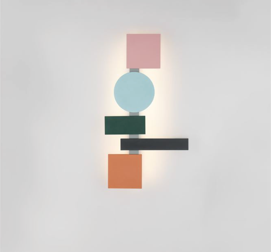 NL Multi Colour Geometric Back Lighting Wall Light Short - ID 14429