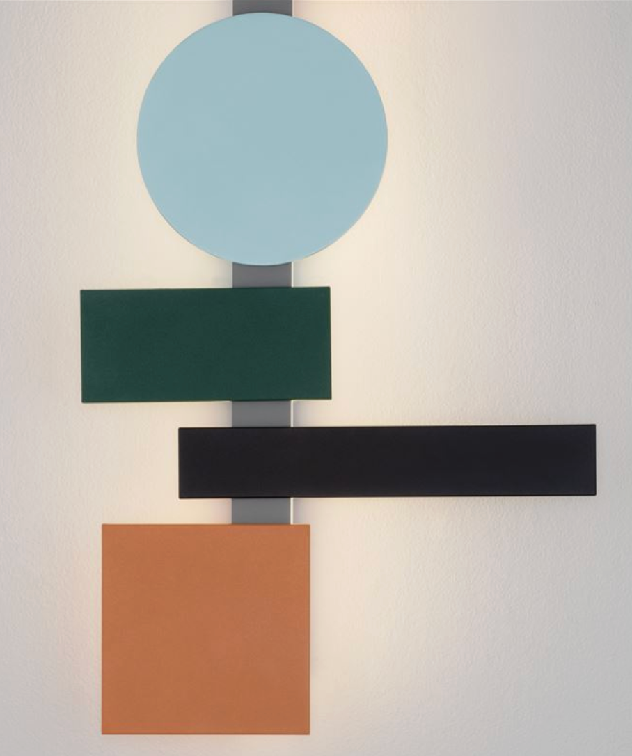 NL Multi Colour Geometric Back Lighting Wall Light Short - ID 14429