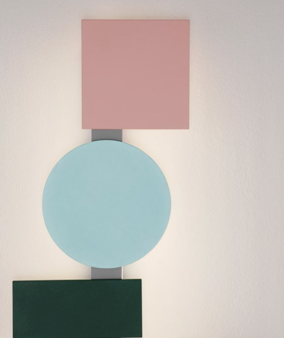 NL Multi Colour Geometric Back Lighting Wall Light Short - ID 14429