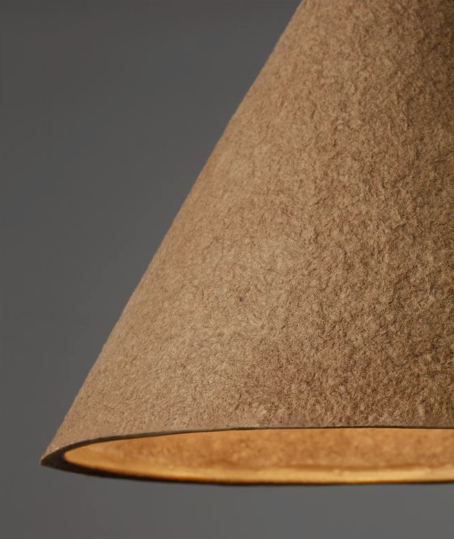 NL Joeller Oak Papier-Mâché Conical Pendant 30cm Diameter - ID 14455