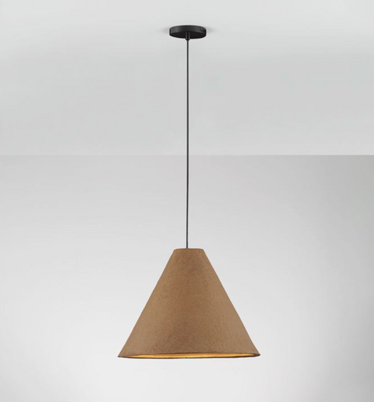 NL Joeller Oak Papier-Mâché Conical Pendant 45cm Diameter - ID 14456
