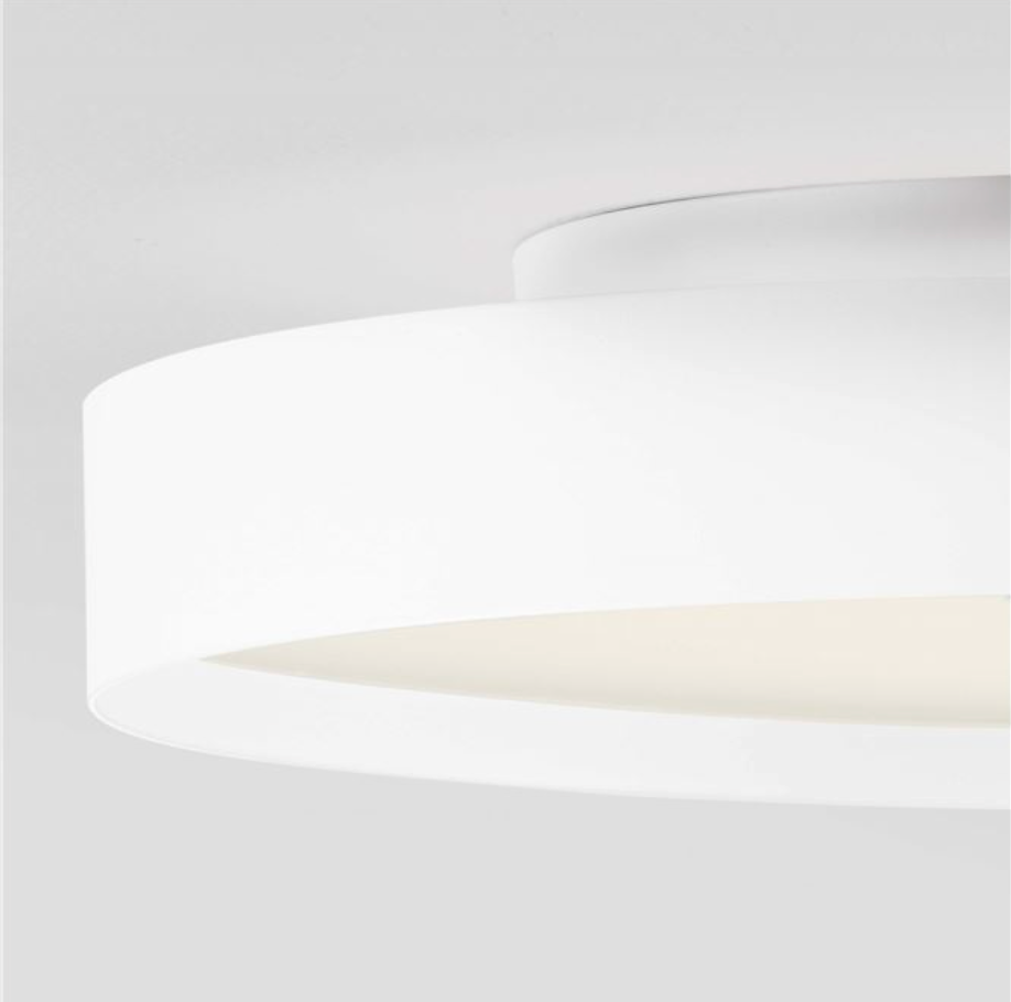 NL Roiy Sandy White Semi Flush Round Ceiling Light 40cm - ID 14457
