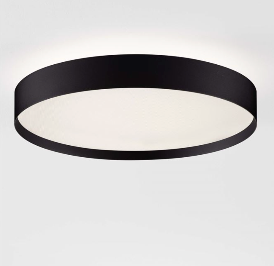 NL Roiy Sandy Black Semi Flush Round Ceiling Light 40cm - ID 14458