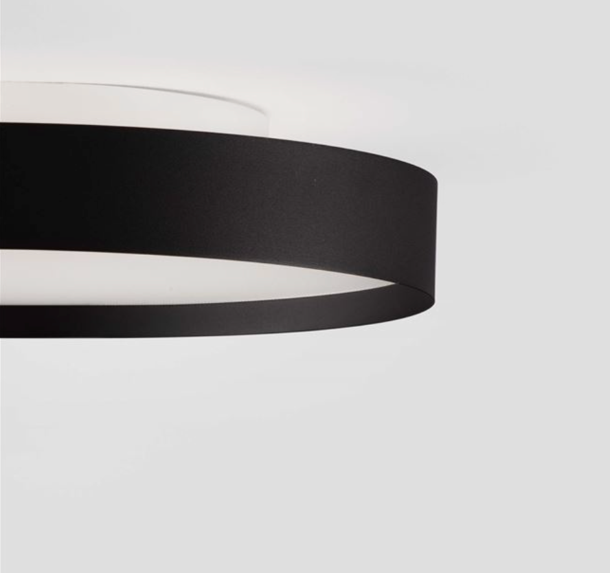 NL Roiy Sandy Black Semi Flush Round Ceiling Light 40cm - ID 14458