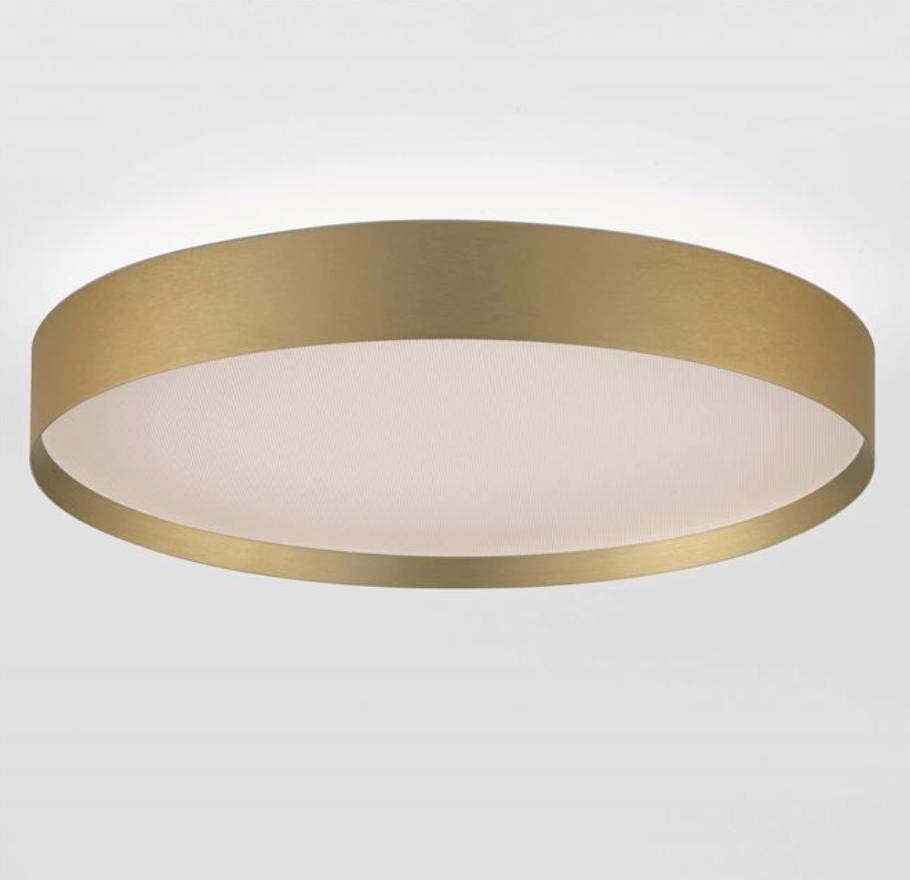 NL Roiy Brushed Gold Semi Flush Round Ceiling Light 40cm - ID 14459