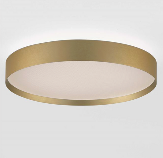 NL Roiy Brushed Gold Semi Flush Round Ceiling Light 40cm - ID 14459