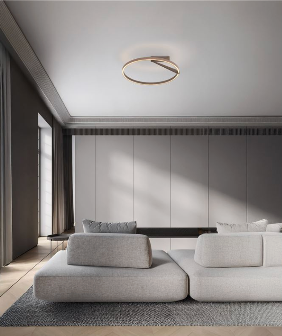 NL Mocha Semi Flush Ring Ceiling Light 60cm - ID 14501