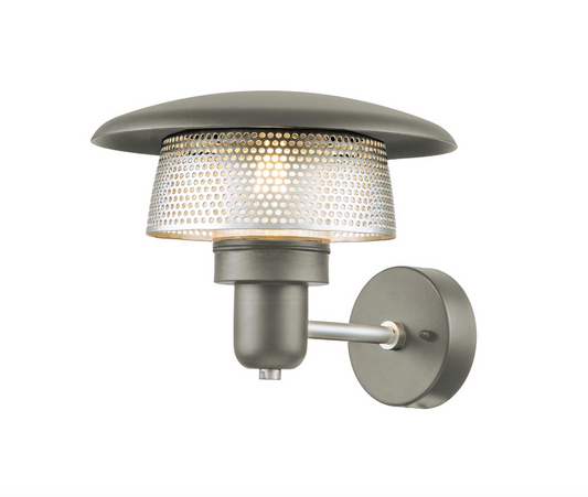 Grey and Silver External Wall Lantern - ID 14604