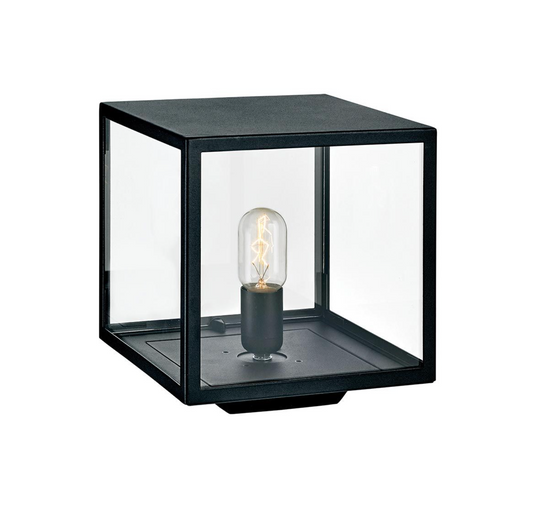 Oten Cube Exterior Pedestal Box Lantern - ID 14631