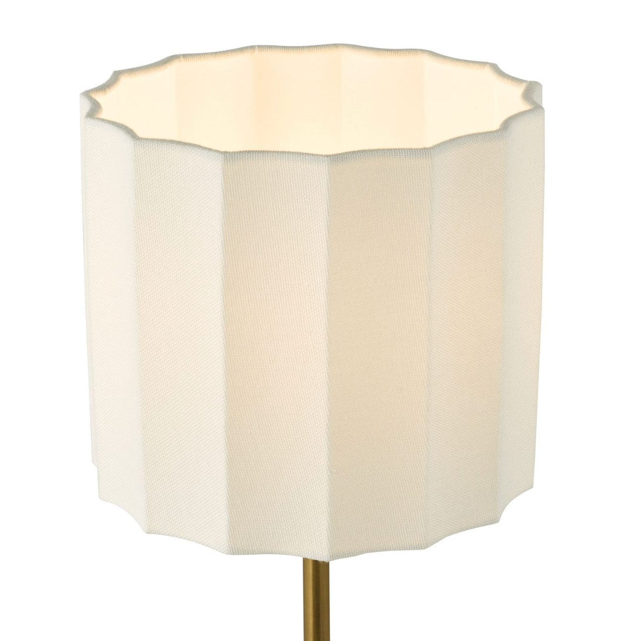 Antique Brass Table Lamp With Scallop Shade - ID 14634