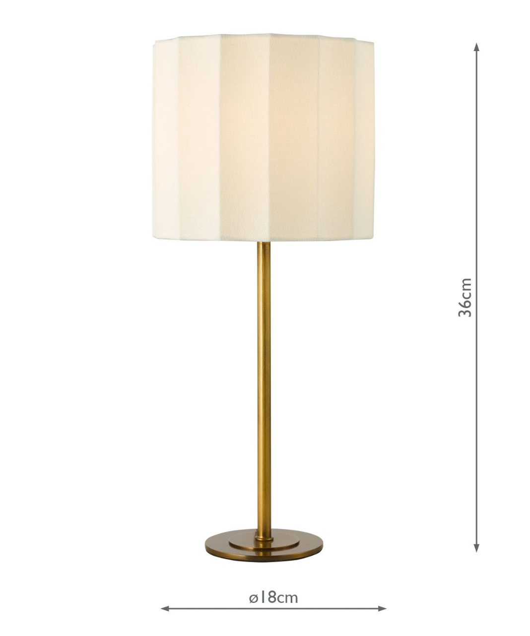 Antique Brass Table Lamp With Scallop Shade - ID 14634