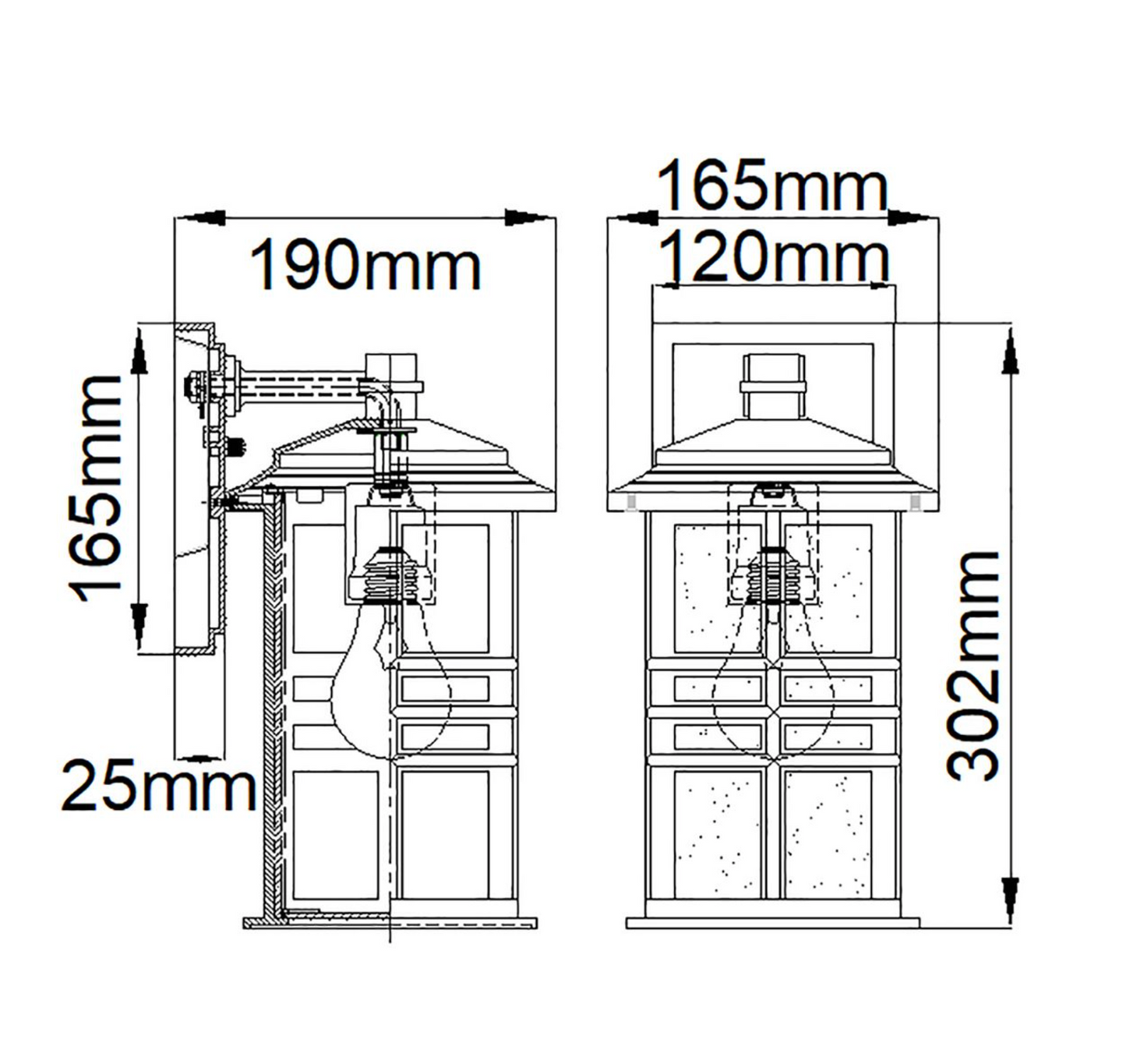 Akari Old Bronze Small Exterior Wall Lantern - ID 14653