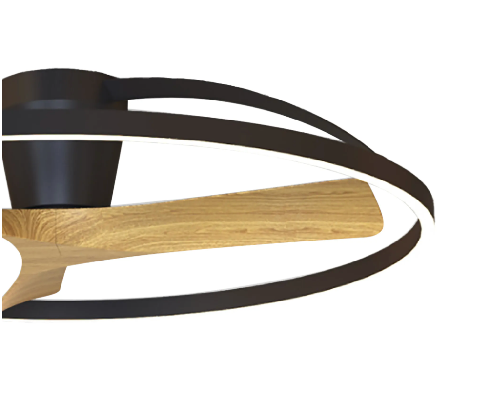 Everest Large Black/Wood Ceiling Fan - ID 14670