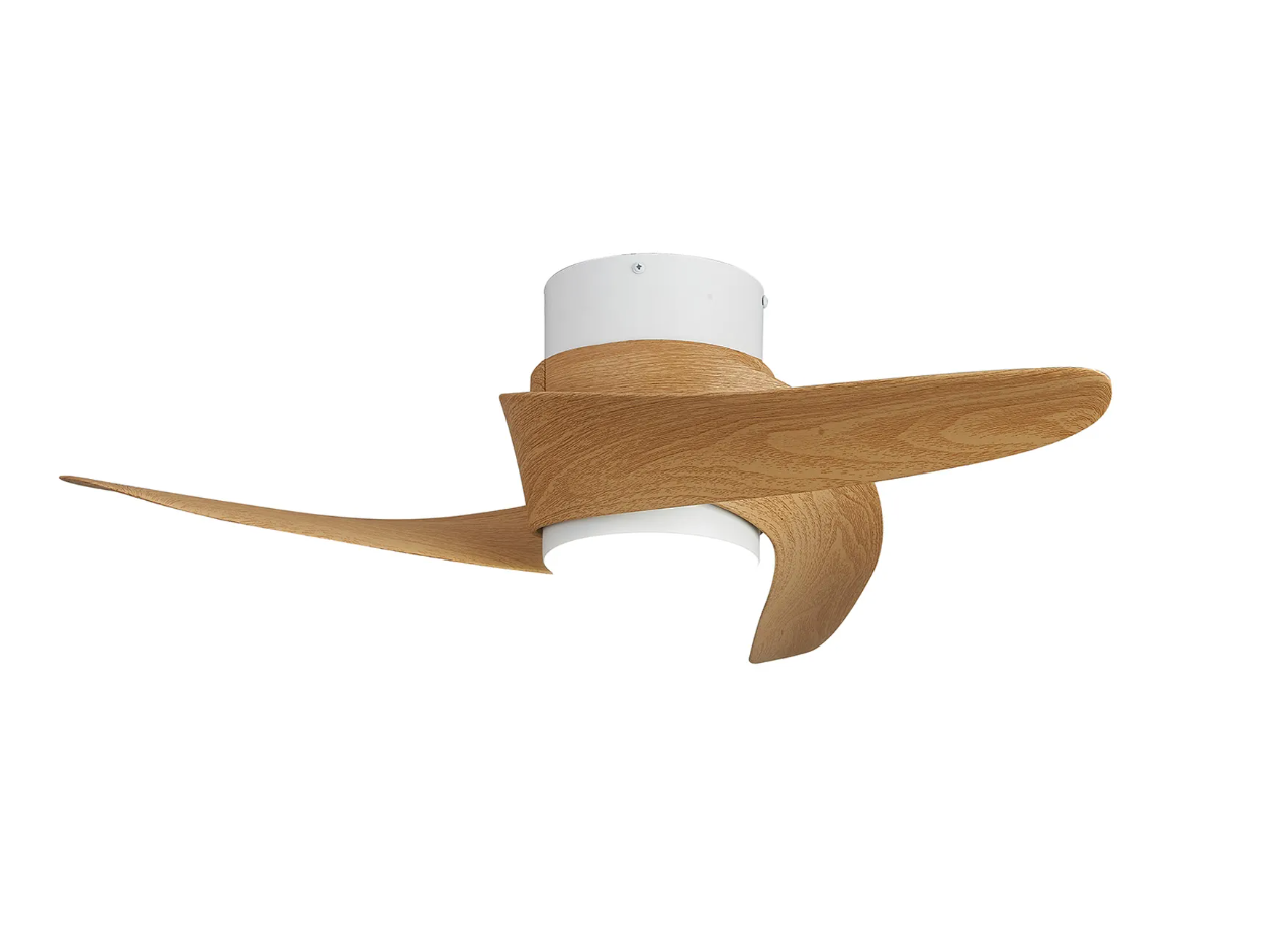 Nuuk 79.5cm White/Wood 24W LED Ceiling Fan - ID 14692