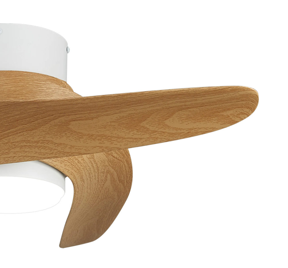 Nuuk 79.5cm White/Wood 24W LED Ceiling Fan - ID 14692