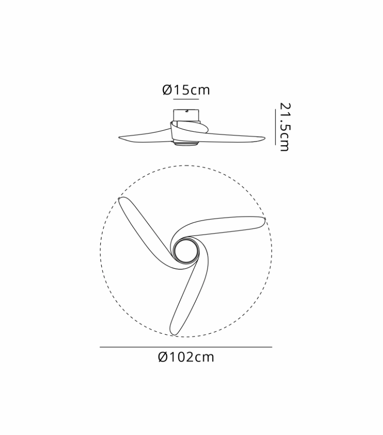 Nuuk 100cm White 24W LED Ceiling Fan - ID 14695