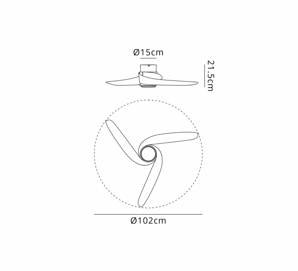 Nuuk 100cm White/Wood 24W LED Ceiling Fan - ID 14698