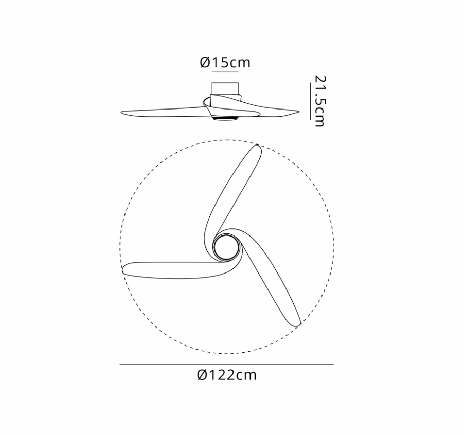 Nuuk 122cm White 24W LED Ceiling Fan - ID 14700