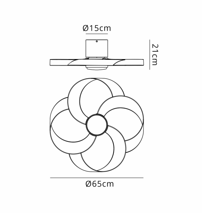 Tulip 65cm White Dimmable LED Ceiling Fan - ID 14702
