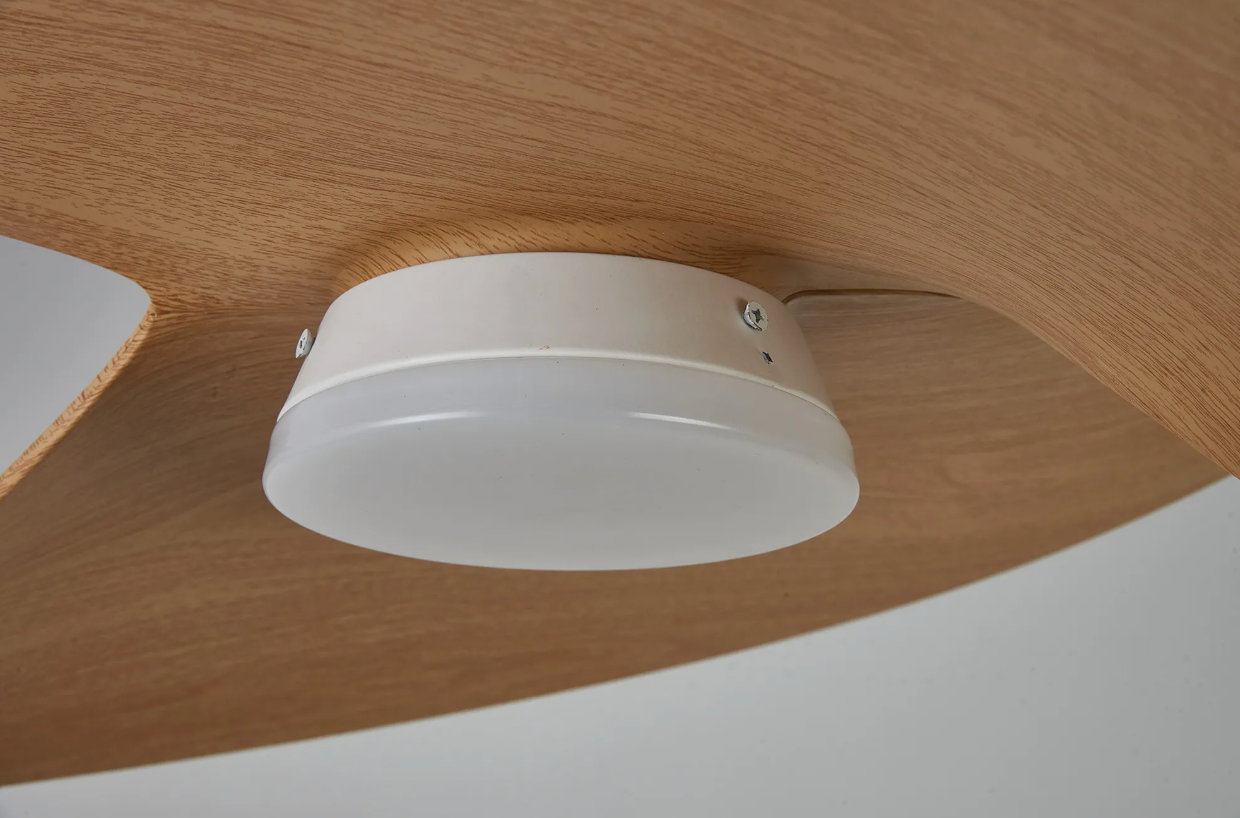 River 70cm White/Wood 18W LED Ceiling Fan - ID 14705