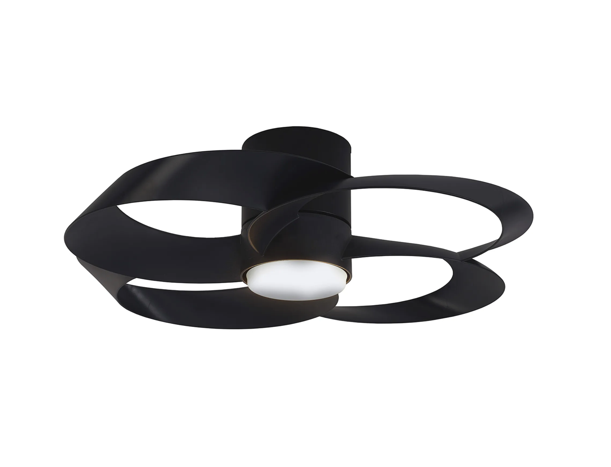 Tulip 65cm Black Dimmable LED Ceiling Fan - ID 14706