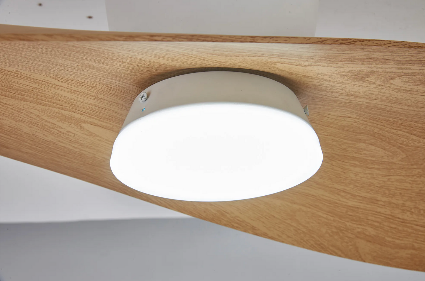Paddle 112cm White/Wood 18W LED Ceiling Fan - ID 14712