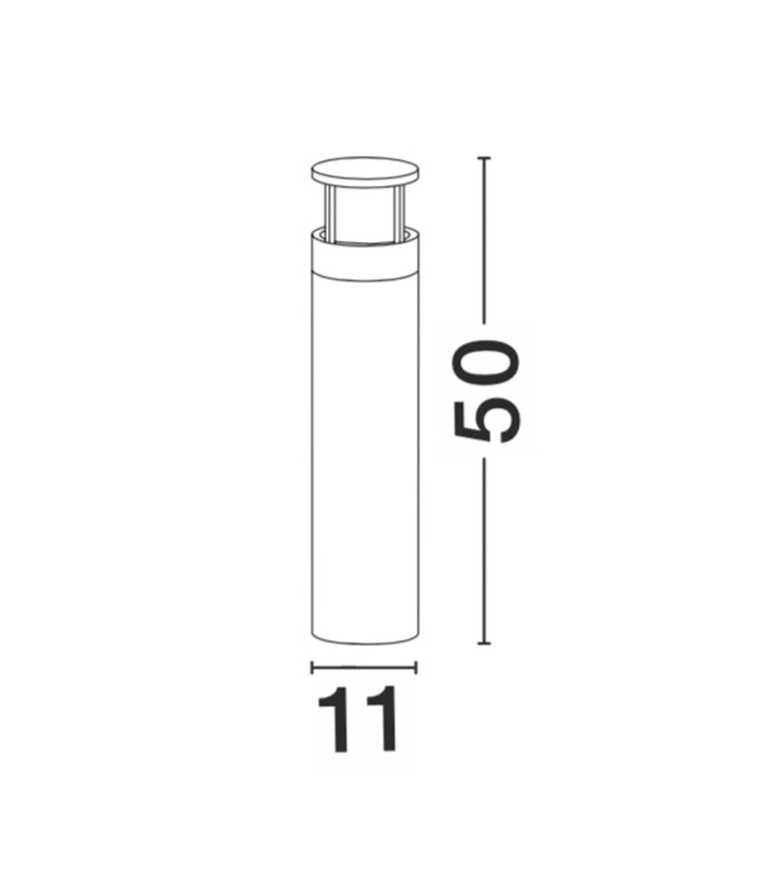 Dark Anthracite Opal Diffused Exterior Bollard - ID 14715