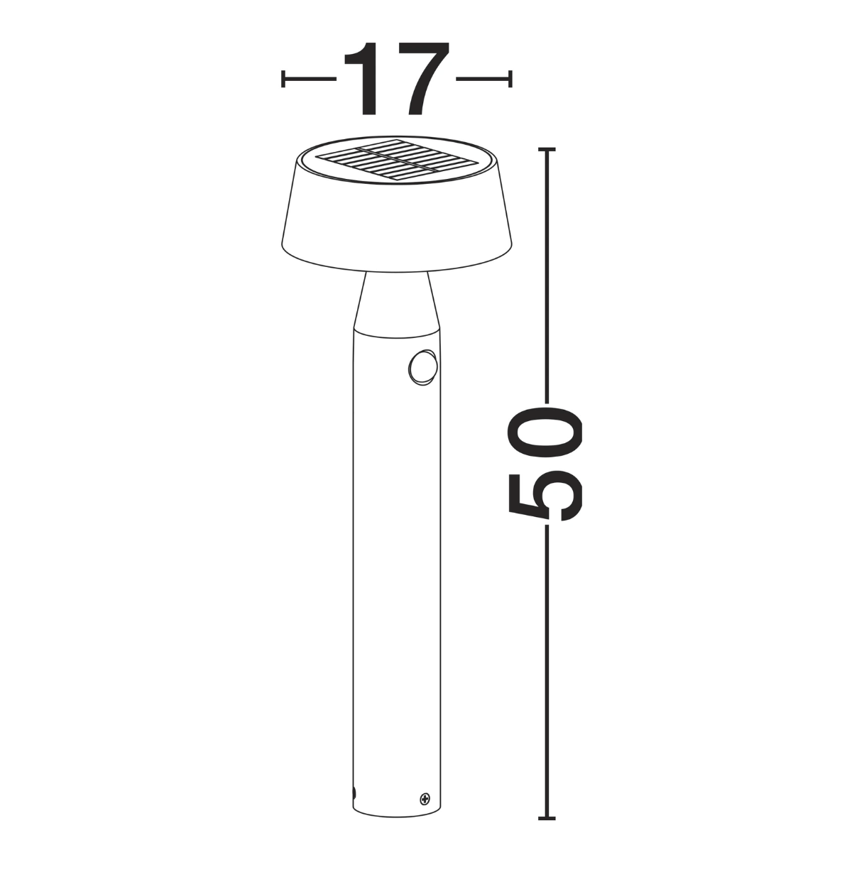 Terra 50cm Black Solar Powered Exterior PIR Bollard - ID 14716