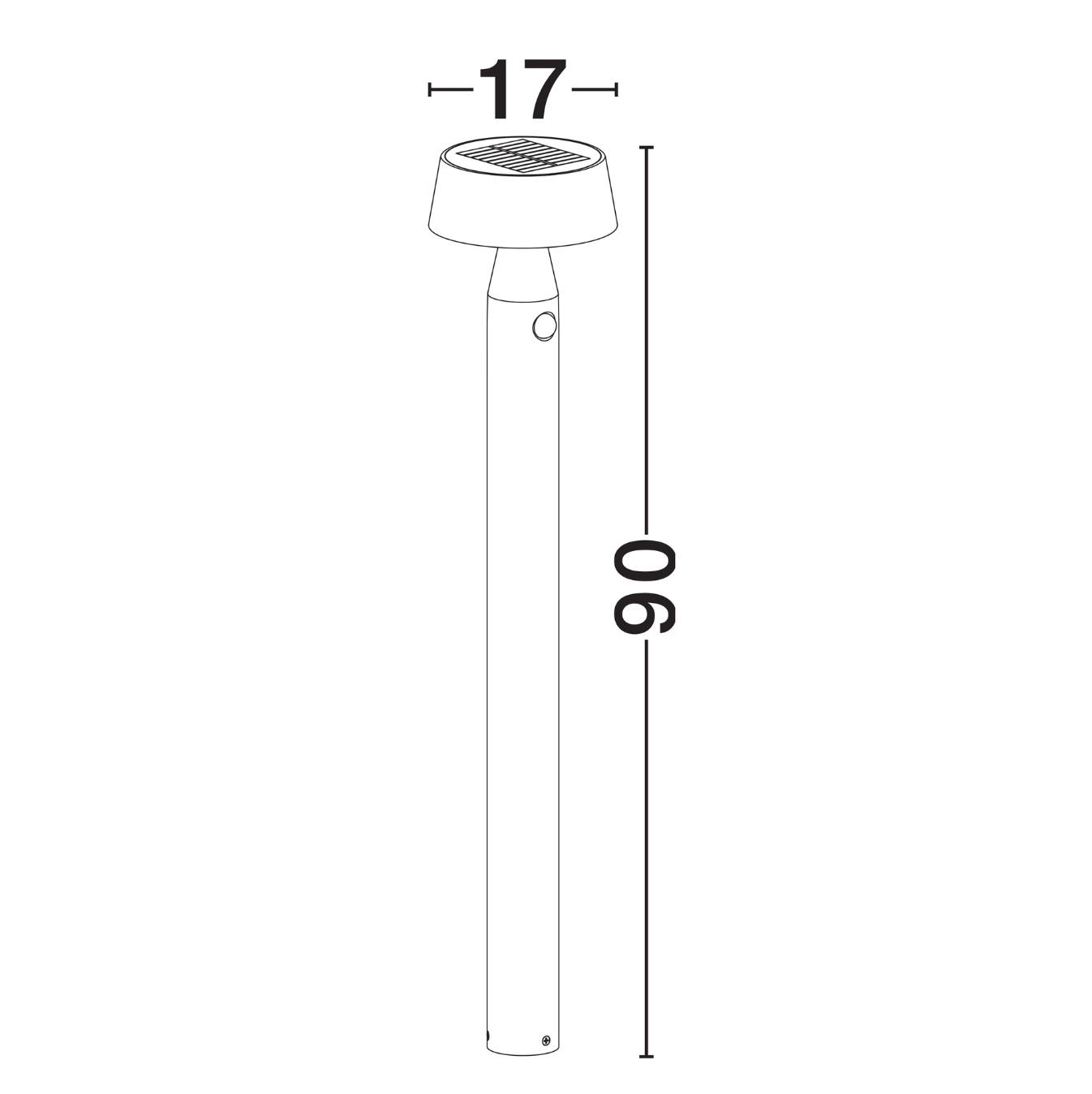 Terra 90cm Black Solar Powered Exterior PIR Bollard - ID 14717