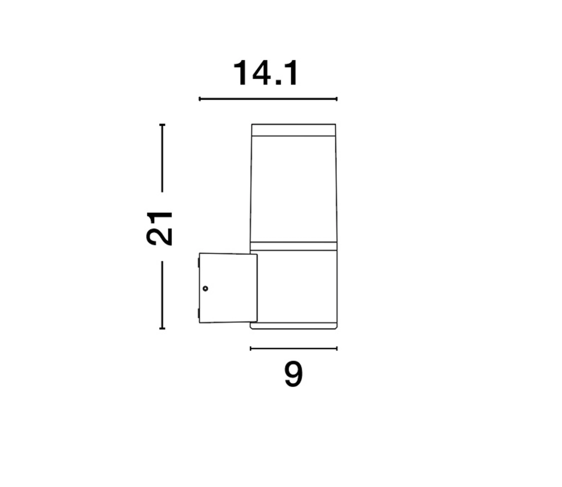 Etrest 21cm Dark Anthracite Exterior Wall Light - ID 14730