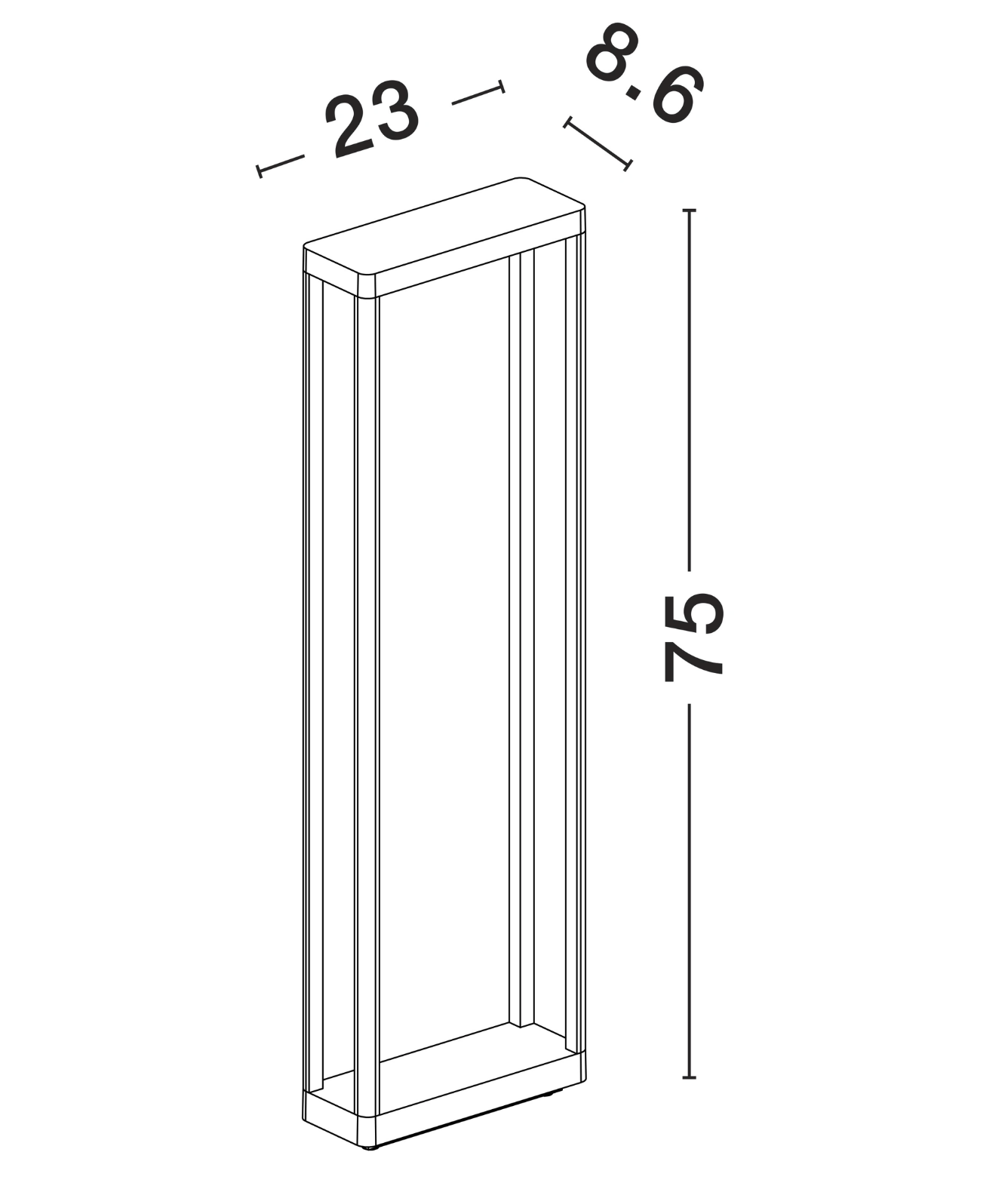 Dirac Large Dark Anthracite Exterior 8W Box Bollard - ID 14753